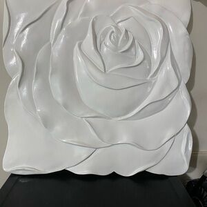 Elegant White Rose Wall Art 13"x13"